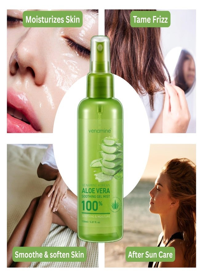VENAMINE Korean Aloe Vera Soothing & Moisture 100% Gel Mist, 150 Gram - Image 2